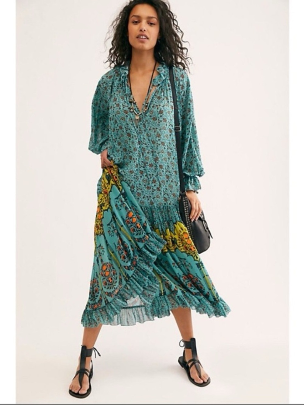 Free People Blue Boho Maxi sz S